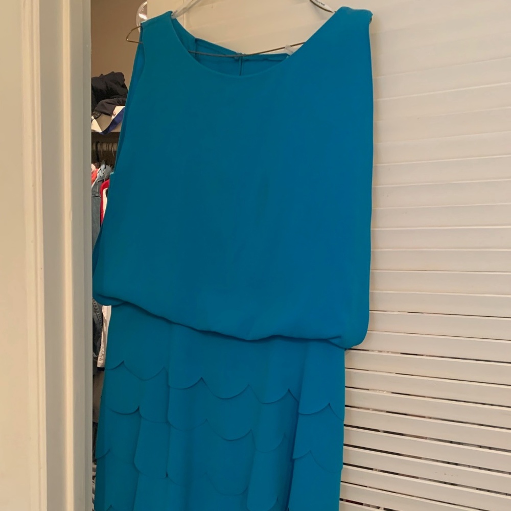 Dress with scalloped skirt